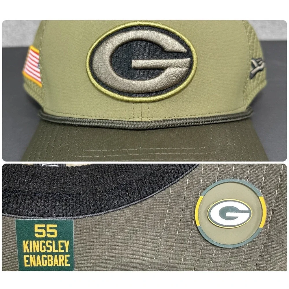 Green Bay Packers New Era‎ NFL Salute To Service #55 Enagbare SnapBack Large/XL